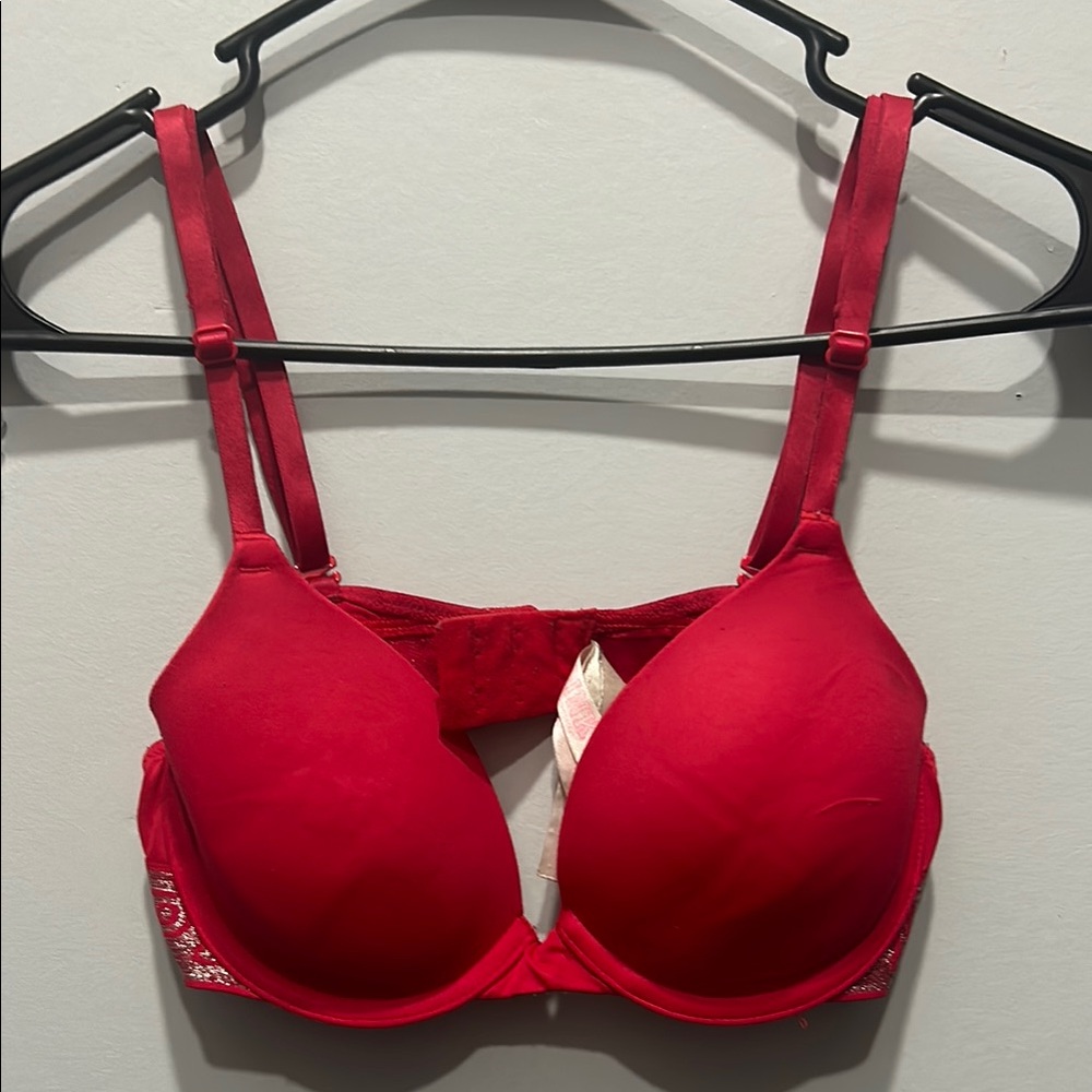 Victoria's Secret Red Underwire Bra with Molded Cups